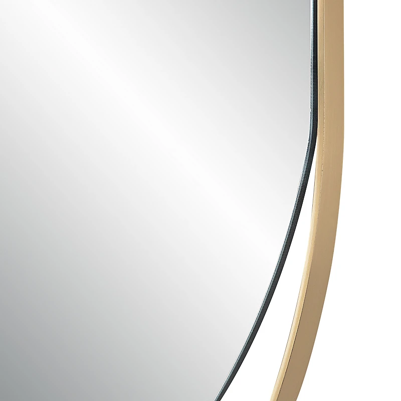 Ecru 40" Tall Pill Oval Mirror, Satin Brass