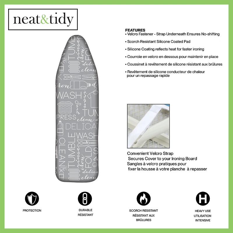 Neat & Tidy Housse pour table à repasser - gris  