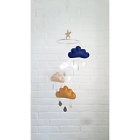 Cloud Mobile - Navy, White, Beige & Ocher