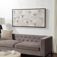 Shah 60" Wide Canvas Art with Wood Frame, Dark Grey