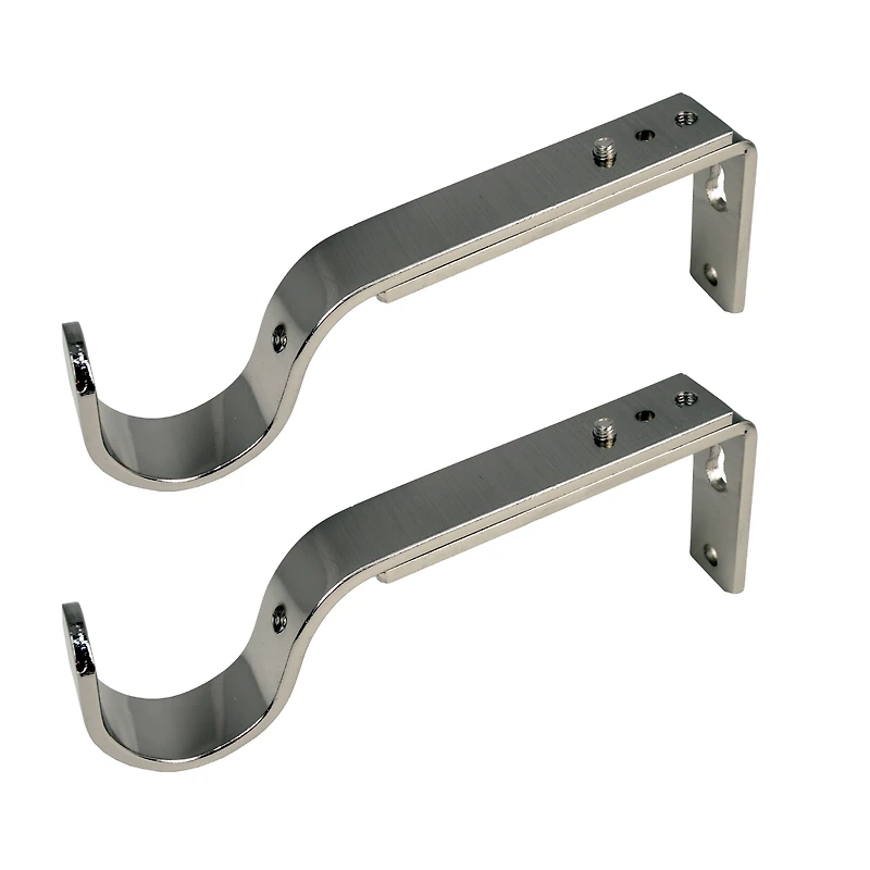 Large Brushed Nickel Single Wall Brackets