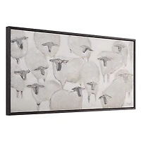 Shah 60" Wide Canvas Art with Wood Frame, Dark Grey