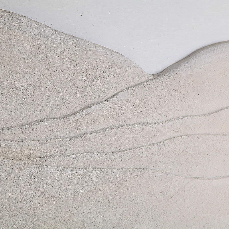 Bobier 60" Wide Wall Art with Wood Frame, Cream