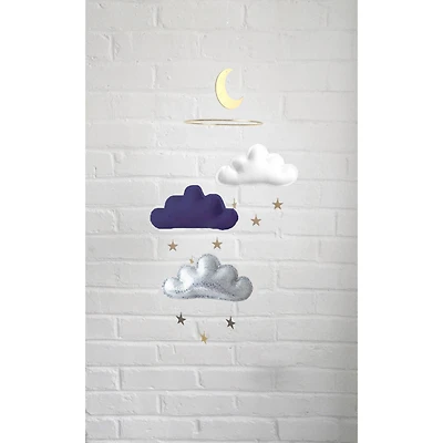 Cloud & Star Mobile - White, Navy & Silver