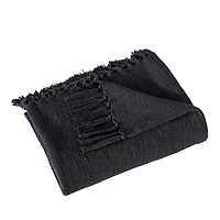 Jeté « Carnelia » en coton tissé noir