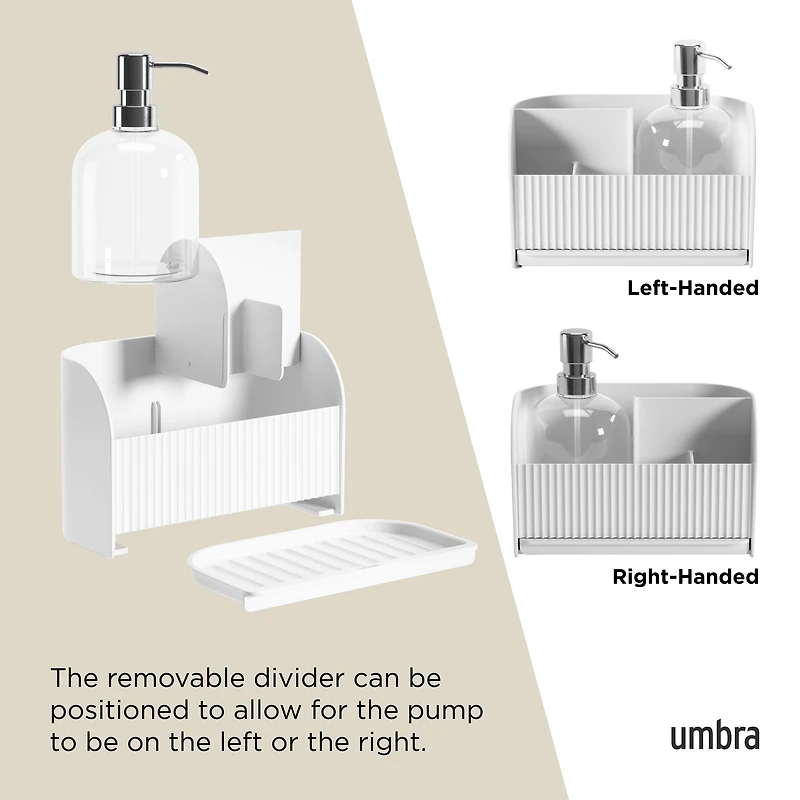 Umbra Sling Sink Caddy With Soap Pump - White