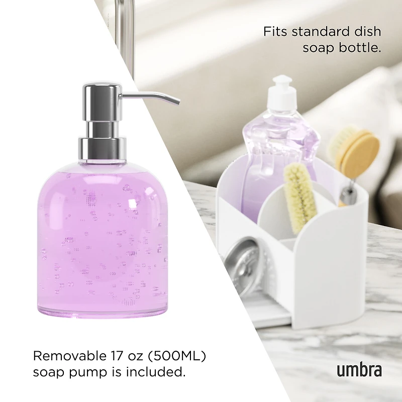 Umbra Sling Sink Caddy With Soap Pump - White