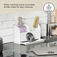 Umbra Sling Sink Caddy With Soap Pump - White