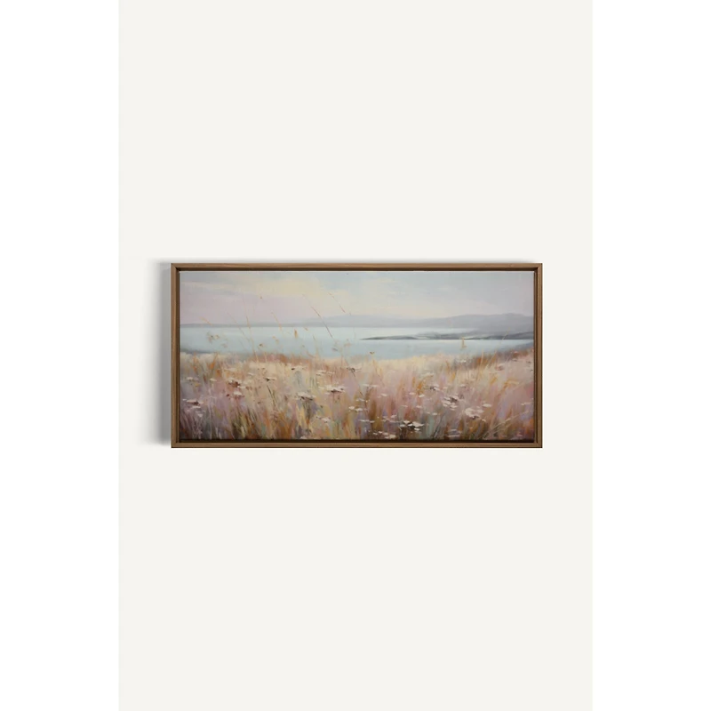 Oleka Rose Lagoon Framed Canvas Wall Art