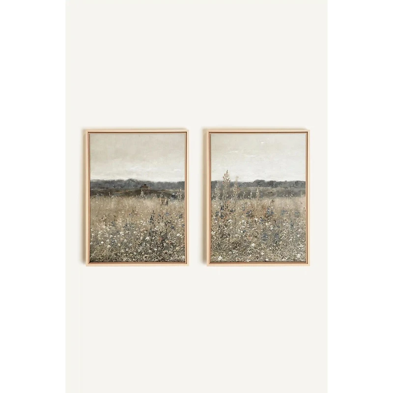 Oleka Faded Florals Duo Art mural encadré sur toile
