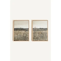 Oleka Faded Florals Duo Art mural encadré sur toile