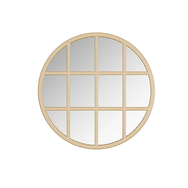 William Gold Framed Window Pane Mirror