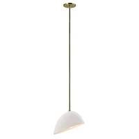 Corio 11.75" Wide 1-Light Chandelier, Glossy Off-White
