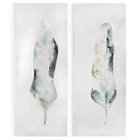 Plume Set of 2 Hand Painted Canvas