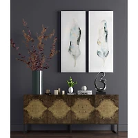 Plume Set of 2 Hand Painted Canvas