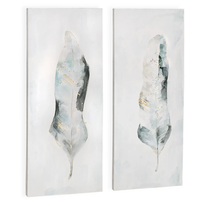 Plume Set of 2 Hand Painted Canvas
