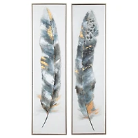 Ensemble de 2 toiles peintes à la main « Calamus »