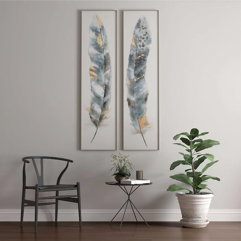 Ensemble de 2 toiles peintes à la main « Calamus »