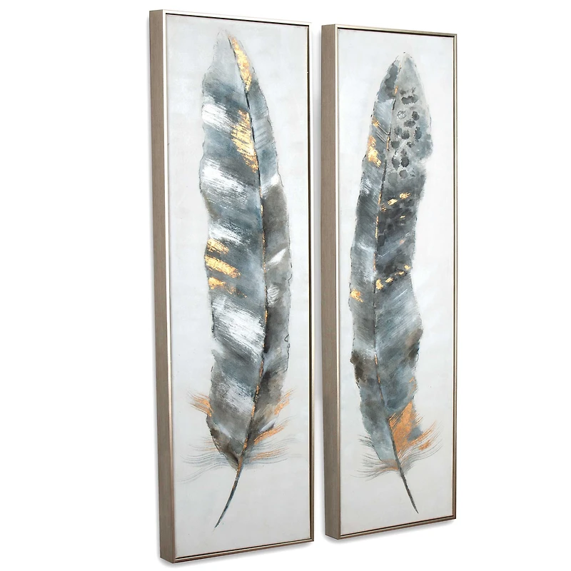 Ensemble de 2 toiles peintes à la main « Calamus »