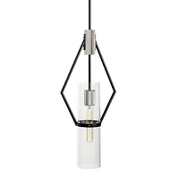 Everly Single Light Pendant Black and Chrome