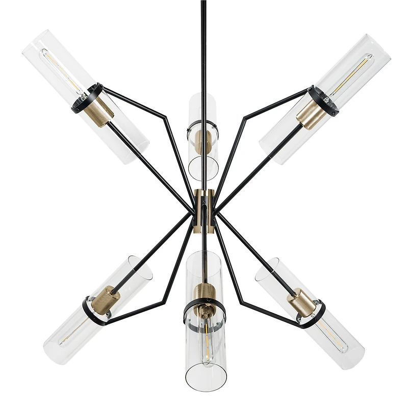 Everly 6 Light Chandelier Black and Brass