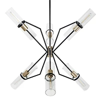 Everly 6 Light Chandelier Black and Brass