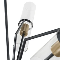 Everly 6 Light Chandelier Black and Brass