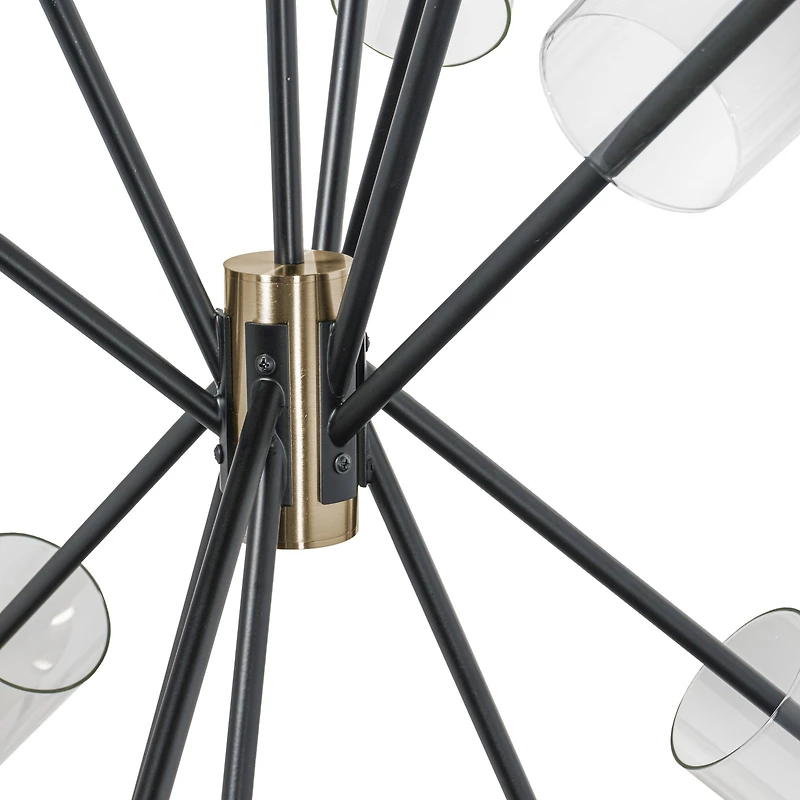 Everly 6 Light Chandelier Black and Brass