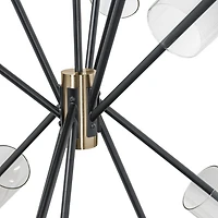 Everly 6 Light Chandelier Black and Brass