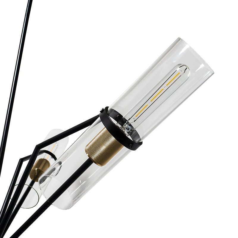 Everly 6 Light Chandelier Black and Brass