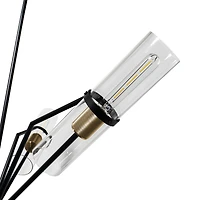 Everly 6 Light Chandelier Black and Brass
