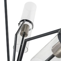 Everly 6 Light Chandelier Black and Chrome