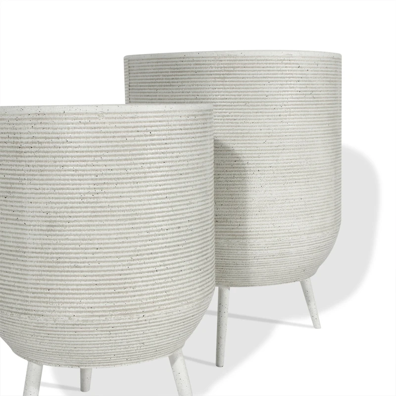 Set of 2 Blossom Metal Floor Planters