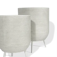 Set of 2 Blossom Metal Floor Planters