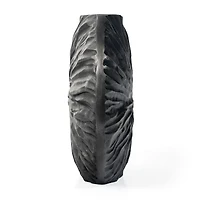 Cadence 10" Large Grey Metal Table Vase