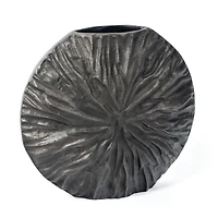Cadence 10" Large Grey Metal Table Vase