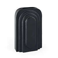 Calyx 12" Large Black Decorative Metal Table Vase