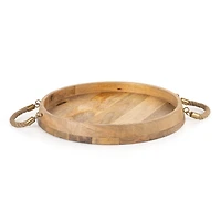 Set of 2 Benjamin Round Wood Trays