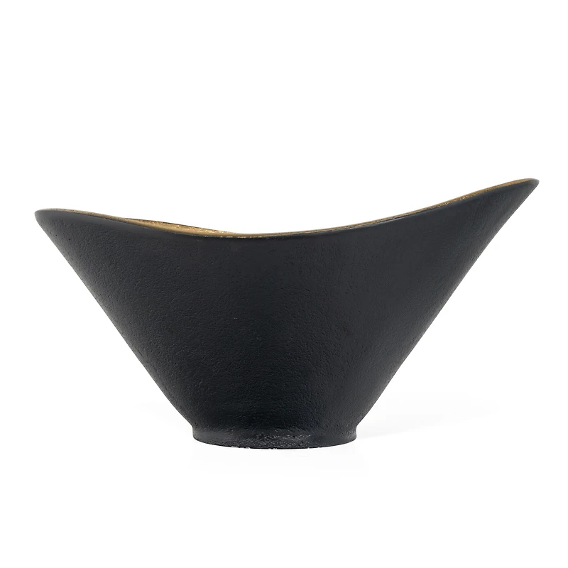 Grand bol décoratif en métal « Lazaro » - Doré et noir