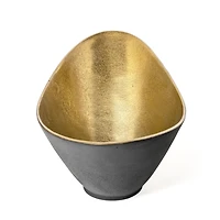 Grand bol décoratif en métal « Lazaro » - Doré et noir