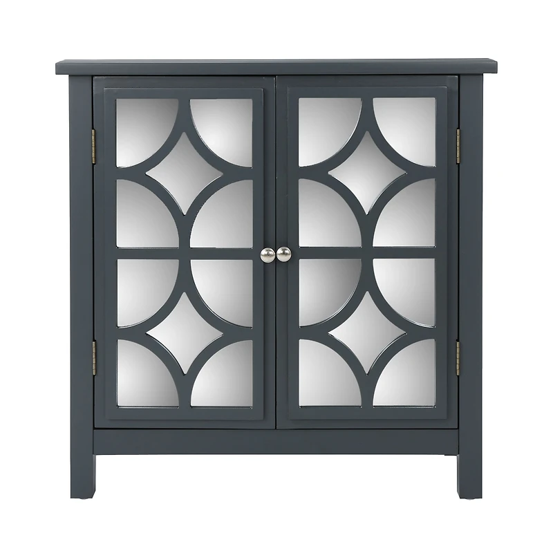 Firwood Mirror Double Door Cabinet - Grey