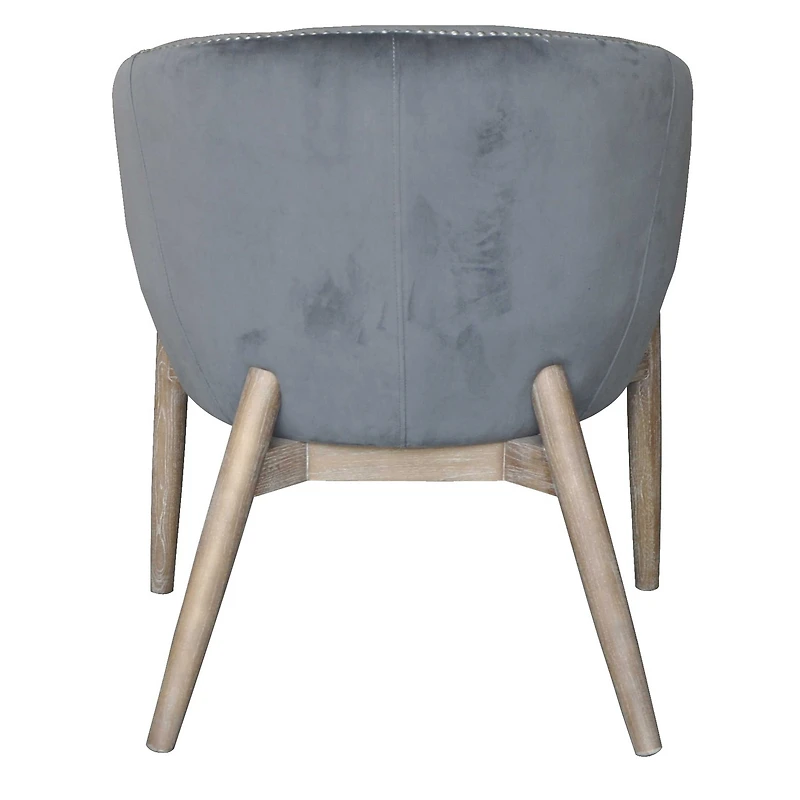 Fauteuil club gris en velours « Nadia »