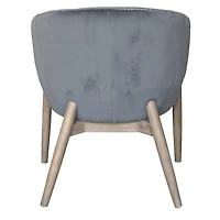 Fauteuil club gris en velours « Nadia »