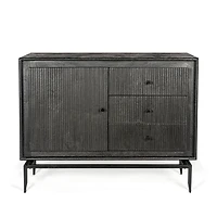 Camilo 3-Drawer Wood Accent Black Cabinet