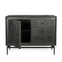 Camilo 3-Drawer Wood Accent Black Cabinet