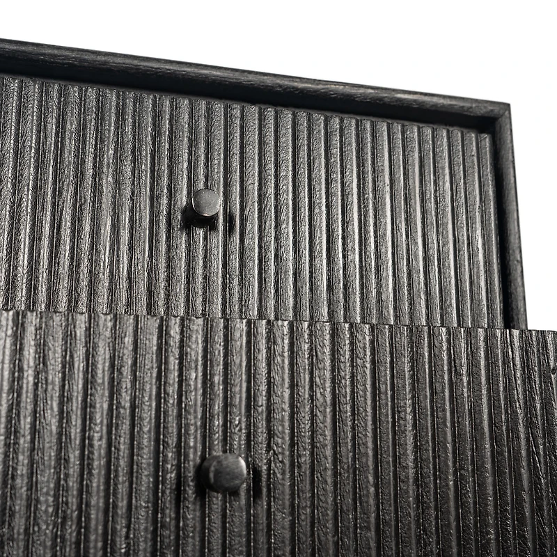 Camilo 3-Drawer Wood Accent Black Cabinet
