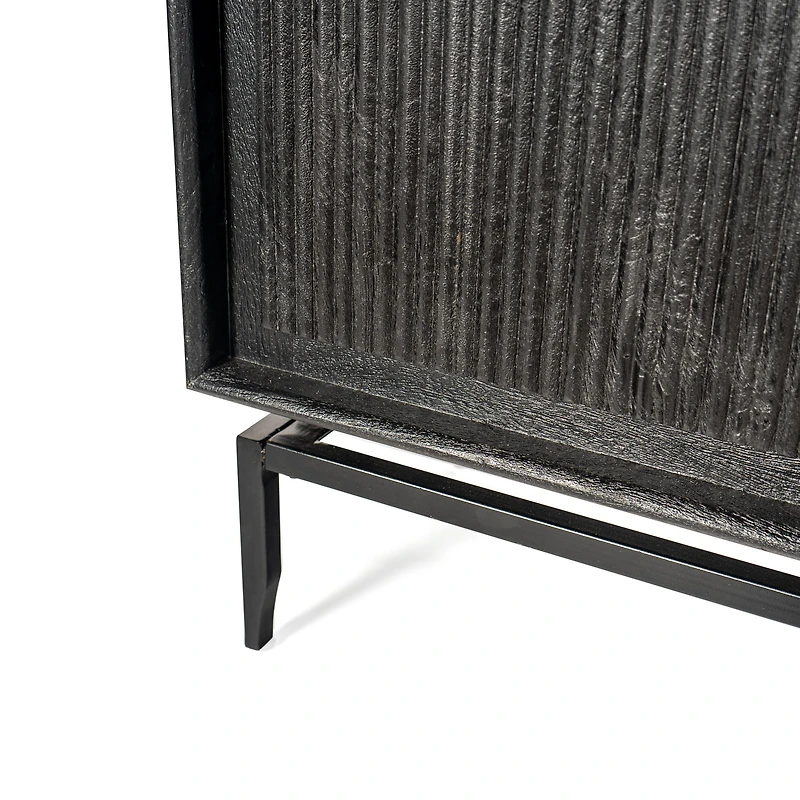 Camilo 3-Drawer Wood Accent Black Cabinet