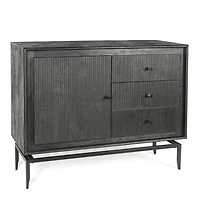 Camilo 3-Drawer Wood Accent Black Cabinet