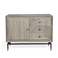 Camilo 3 Drawer Wood Accent Grey Cabinet
