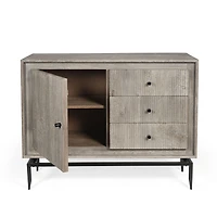 Camilo 3 Drawer Wood Accent Grey Cabinet